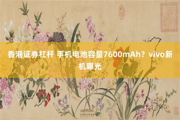 香港证券杠杆 手机电池容量7600mAh？vivo新机曝光