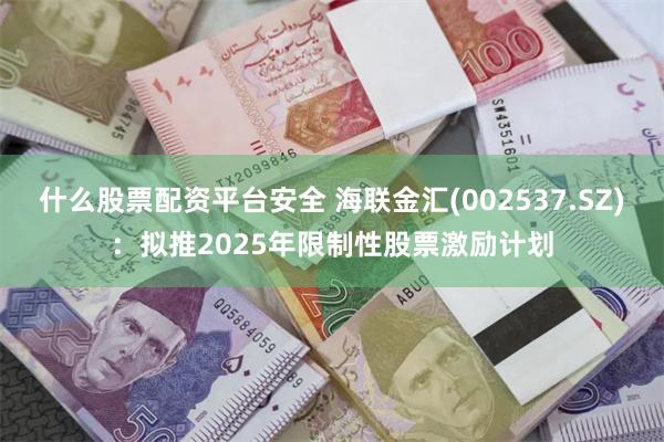 什么股票配资平台安全 海联金汇(002537.SZ)：拟推2025年限制性股票激励计划