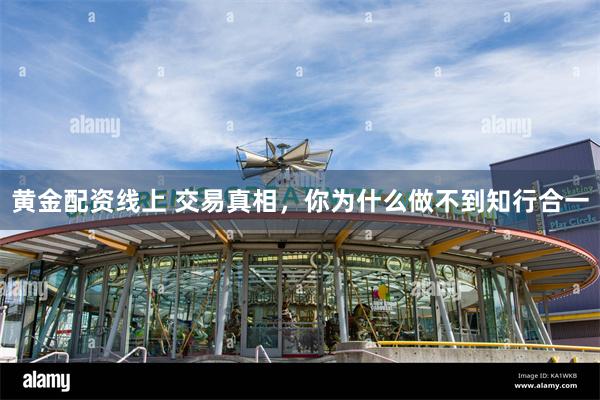 黄金配资线上 交易真相，你为什么做不到知行合一