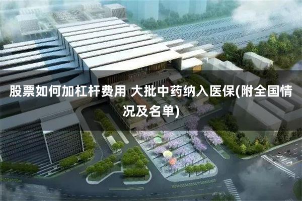 股票如何加杠杆费用 大批中药纳入医保(附全国情况及名单)
