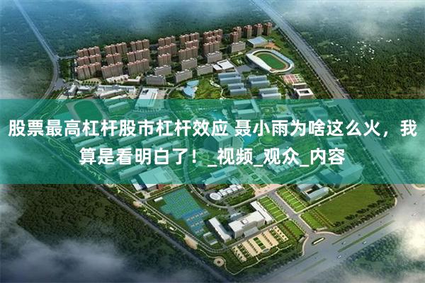 股票最高杠杆股市杠杆效应 聂小雨为啥这么火，我算是看明白了！_视频_观众_内容