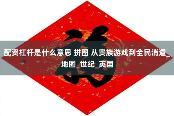 配资杠杆是什么意思 拼图 从贵族游戏到全民消遣_地图_世纪_英国