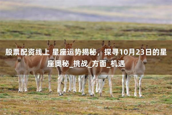 股票配资线上 星座运势揭秘，探寻10月23日的星座奥秘_挑战_方面_机遇